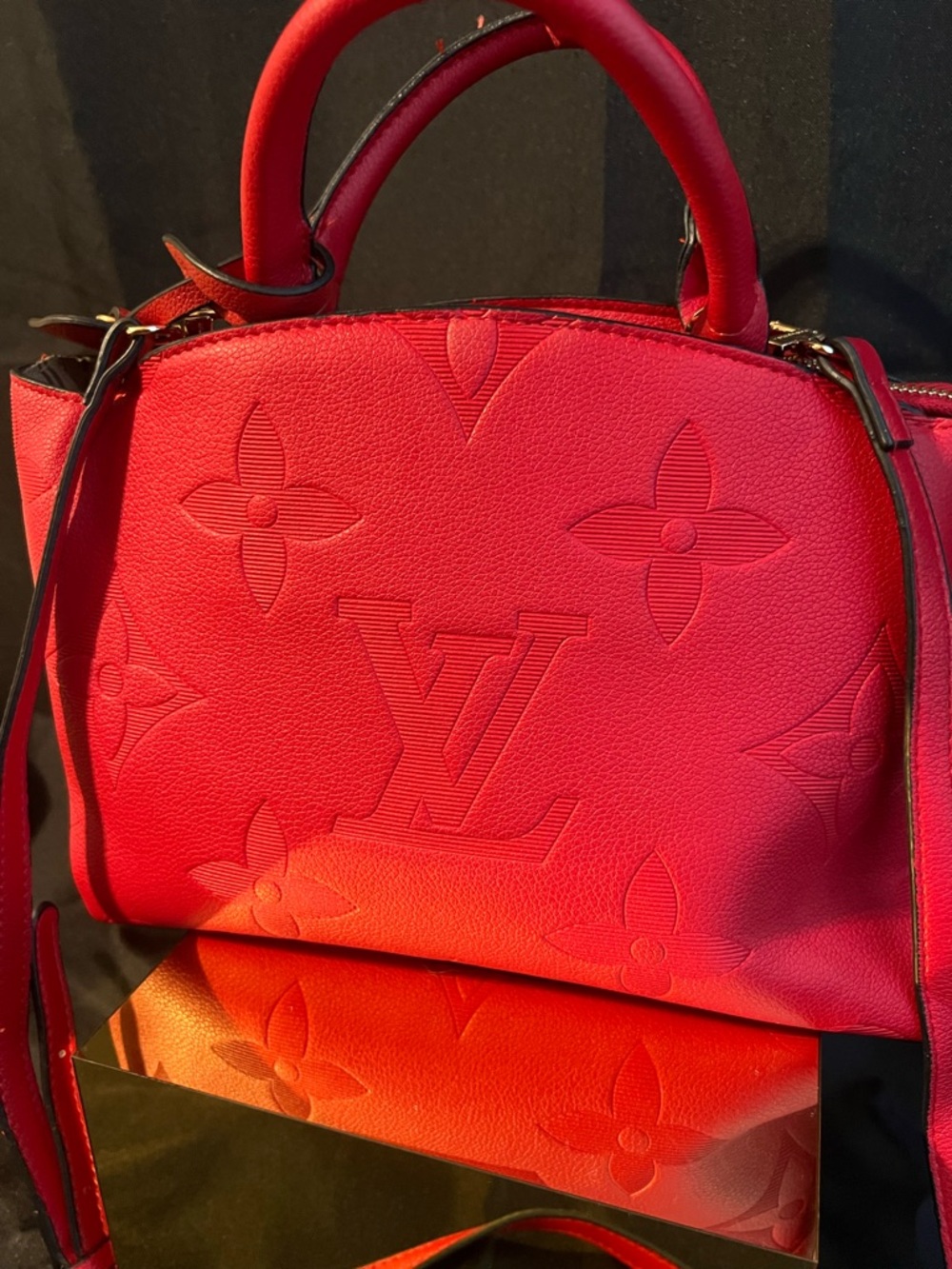 Louis Vuitton Red Monogram Empreinte Alma BB Satchel - Picture 2 of 12
